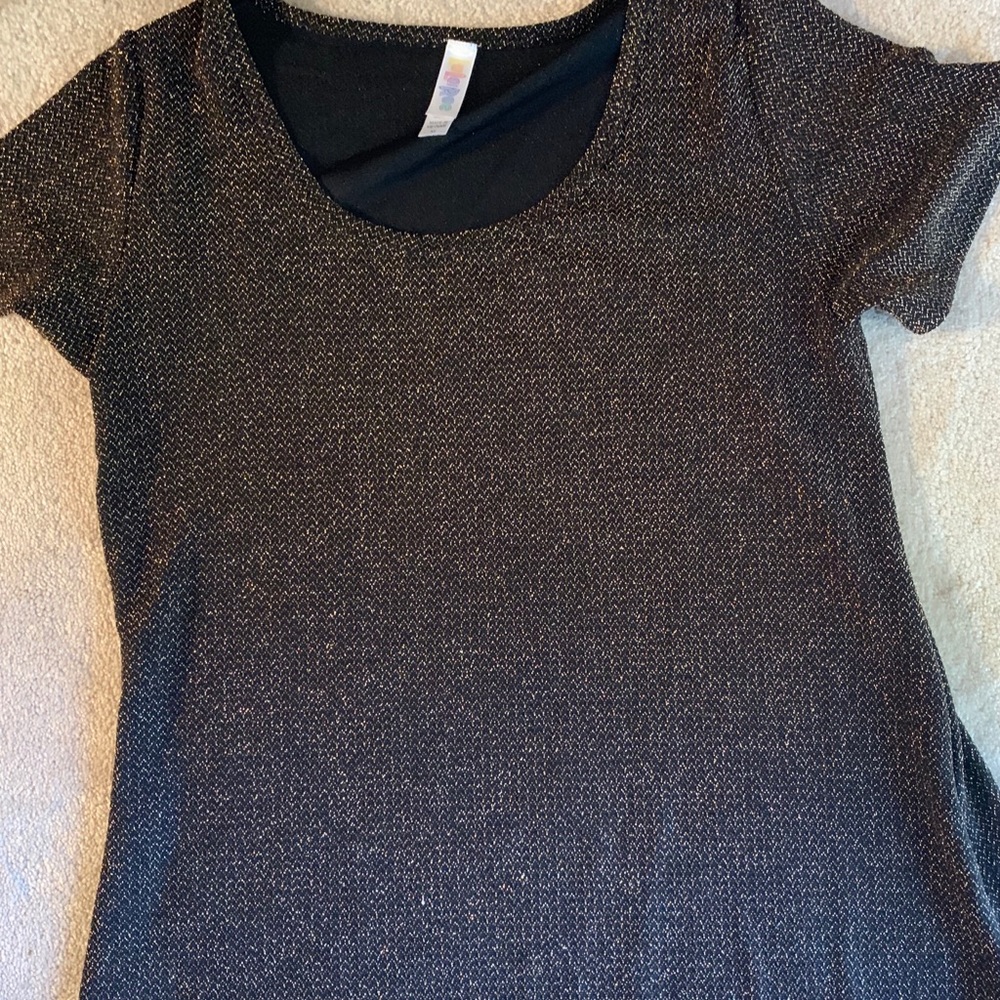 LuLaRoe gold/black dressy top